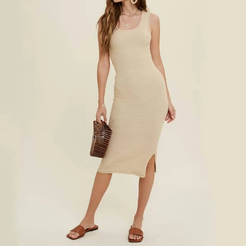 Online Specials Sweater Tank Midi Dress In Natural