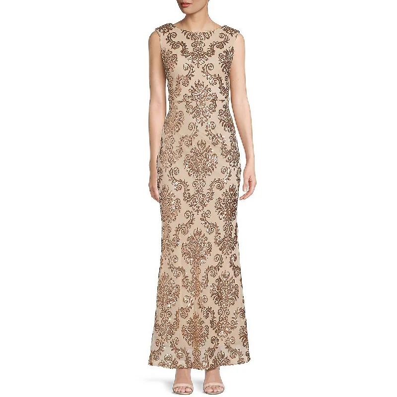 Huge Discounts Womens Sequined Sleeveless Evening Dress