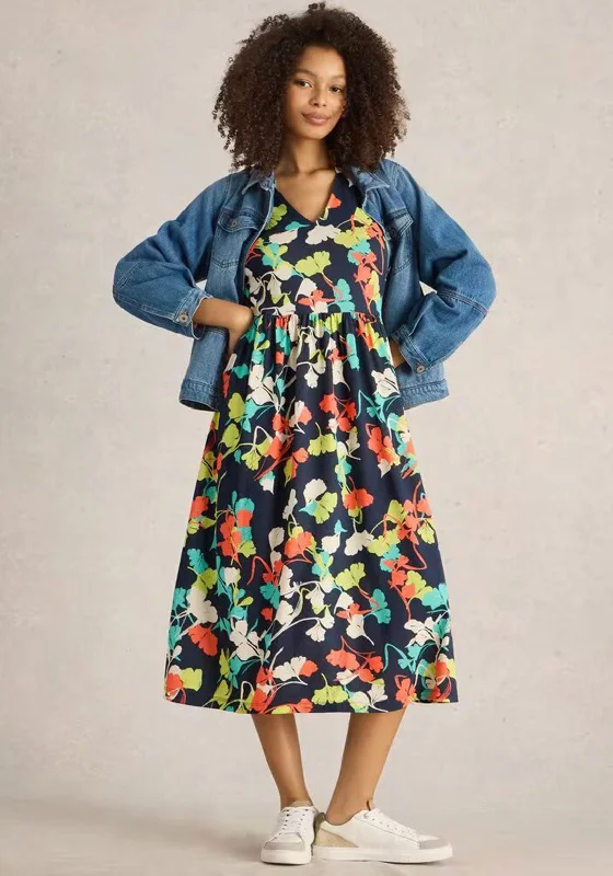 Weekend Special White Stuff Leah Jersey Midi Dress, Navy