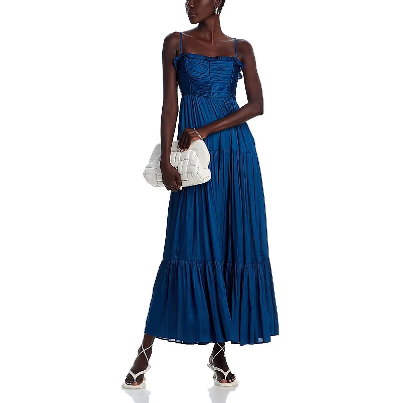 Reduced Prices Womens Satin Ruffled Maxi Dress