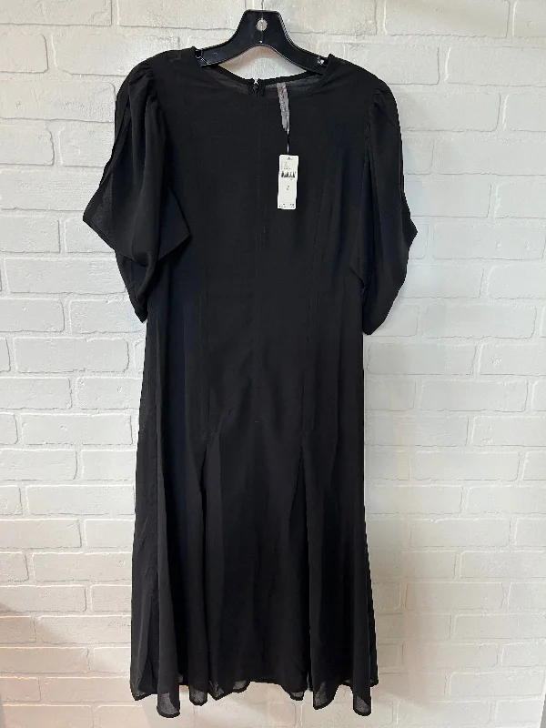 Big Savings Black Dress Party Midi Anthropologie, Size S