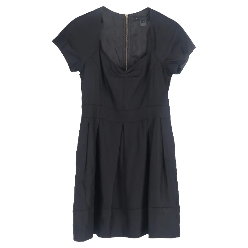 Major Savings Marc by Marc Jacobs Pleated Mini Dress in Black Polyester