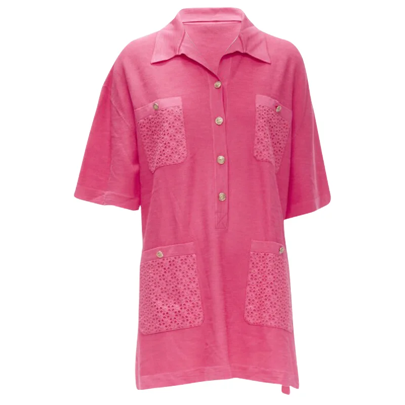 Quick Sale Chanel knit CC button polo dress
