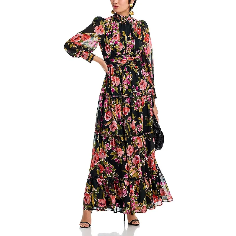 Amazing Deals Womens Chiffon Open Back Maxi Dress