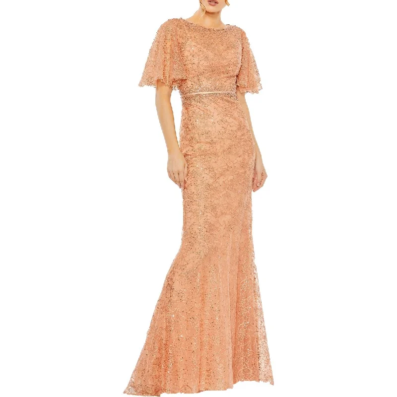 Price Smash Womens Sequined Trumpet Evening Dress