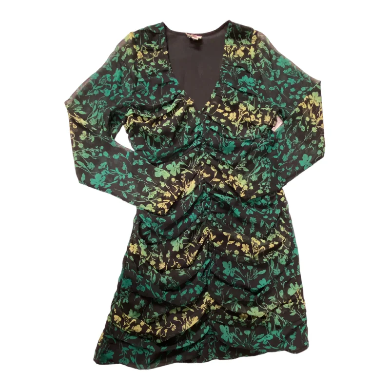 Final Clearance Black & Green Dress Party Midi A New Day, Size M