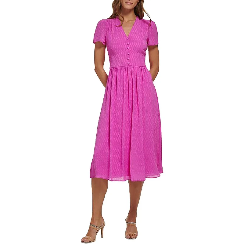 New Deals Womens VNeck Midi Midi Dress