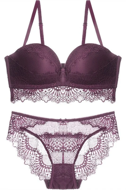 Last Chance Burgundy Lace Lingerie Set