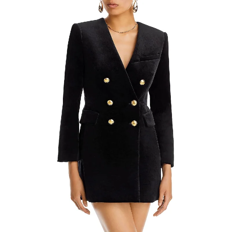 Savings Alert Chelsea Womens Velvet Long Sleeves Mini Dress