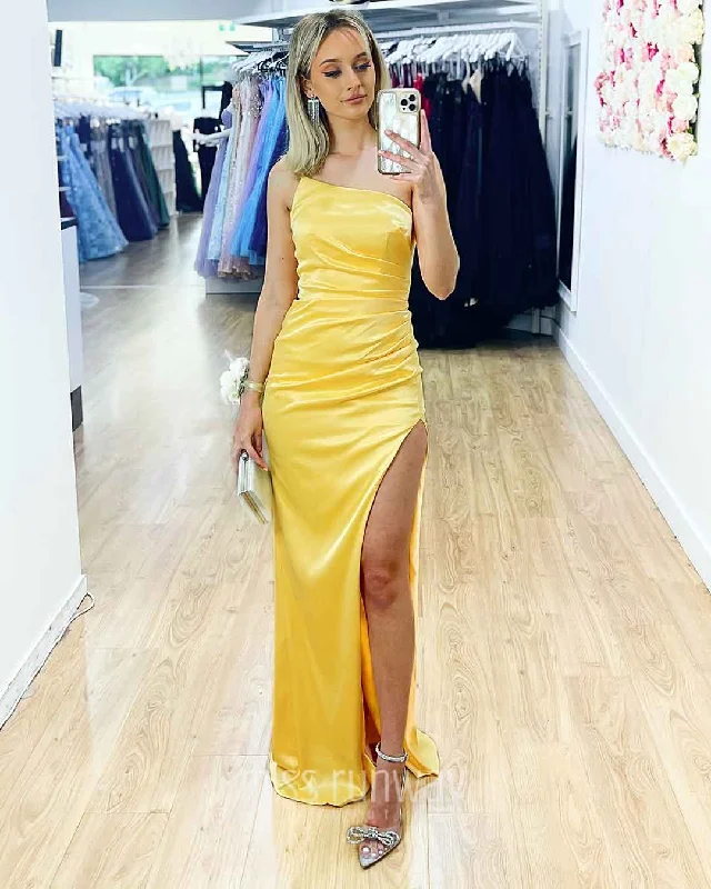 Mega Sale Tayla Satin Gown - Yellow