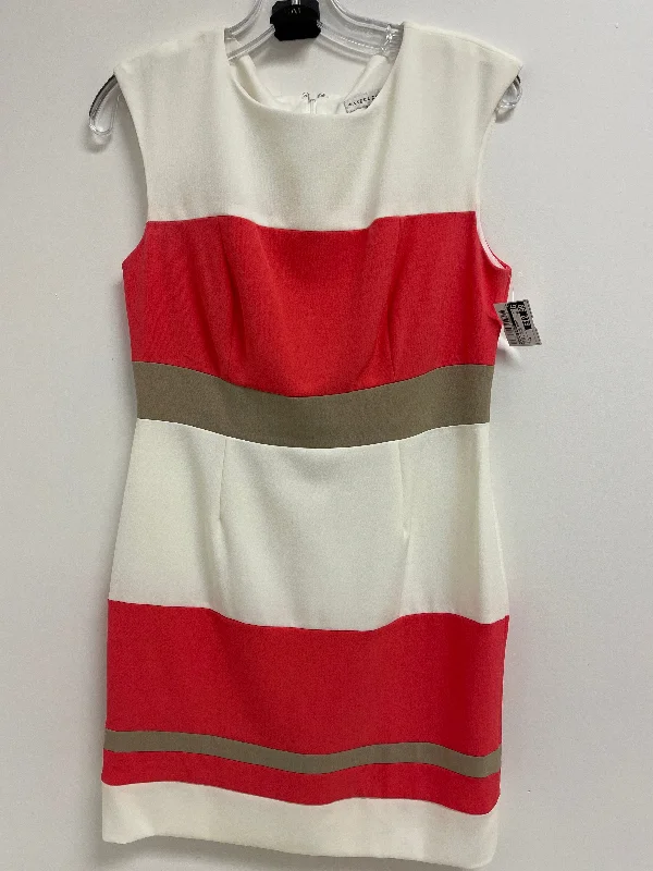 Flash Deals Cream & Orange Dress Casual Short Sandra Darren, Size M