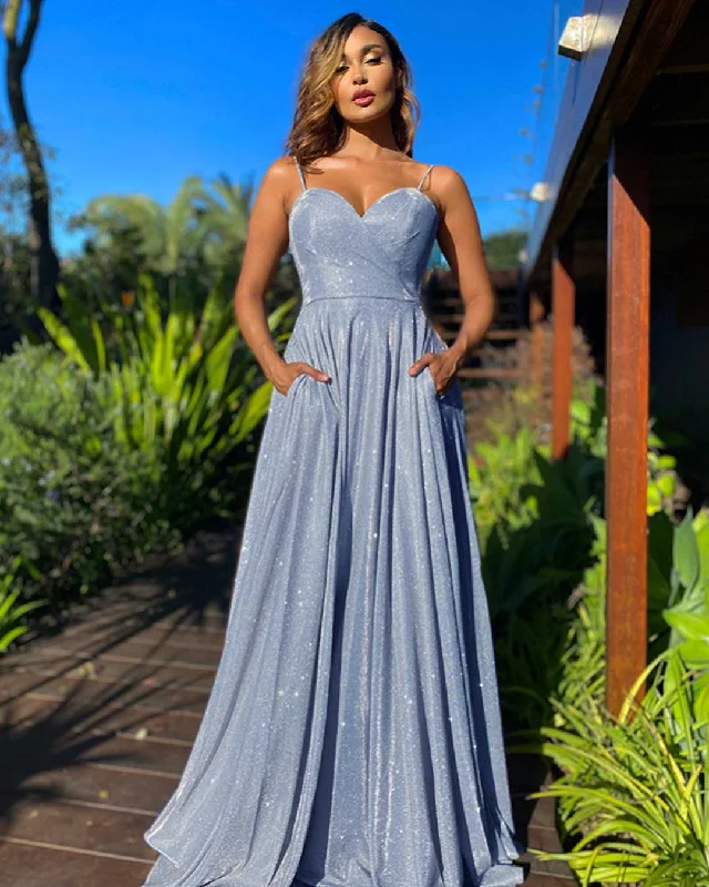 Daily Specials Fergie Glitter Gown - Light Blue