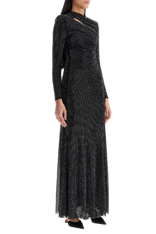 While Supplies Last Self Portrait Long Mesh Dress With Rhinestones
