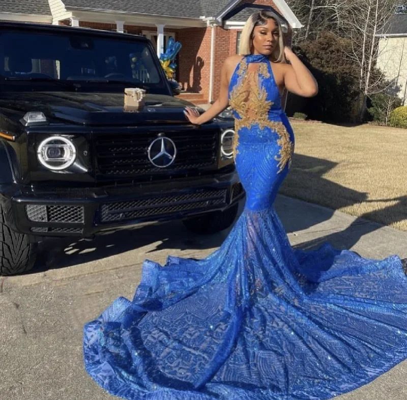 While Supplies Last Sparkly Royal Blue Sequin Prom Dress Black Girls Luxury Mermaid Golden Bead Appliques Evening Party Gala Graduation Gown While Supplies Last Sparkly Royal Blue Sequin Prom Dress Black Girls Luxury Mermaid Golden Bead Appliques Evening Party Gala Graduation Gown