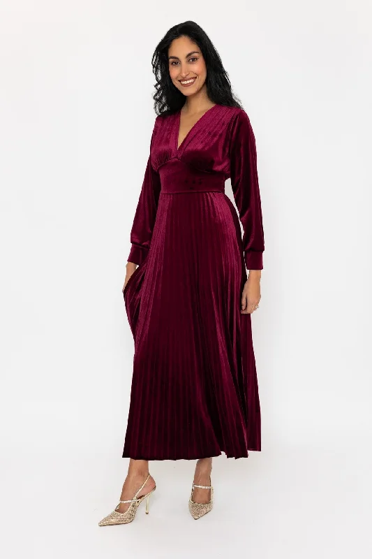 Get It Before It’s Gone Burgundy Sasha Midi Dress