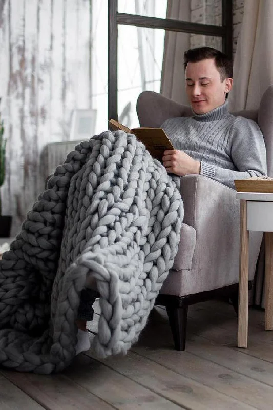 Limited Availability Handmade Chunky Knit Blanket