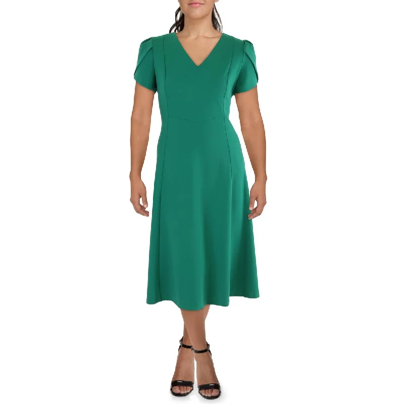 Act Now Womens Hi-Low Midi Wear To Work Dress
