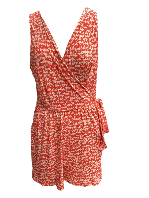 Deal Alert Orange Dress Casual Midi Clothes Mentor, Size L