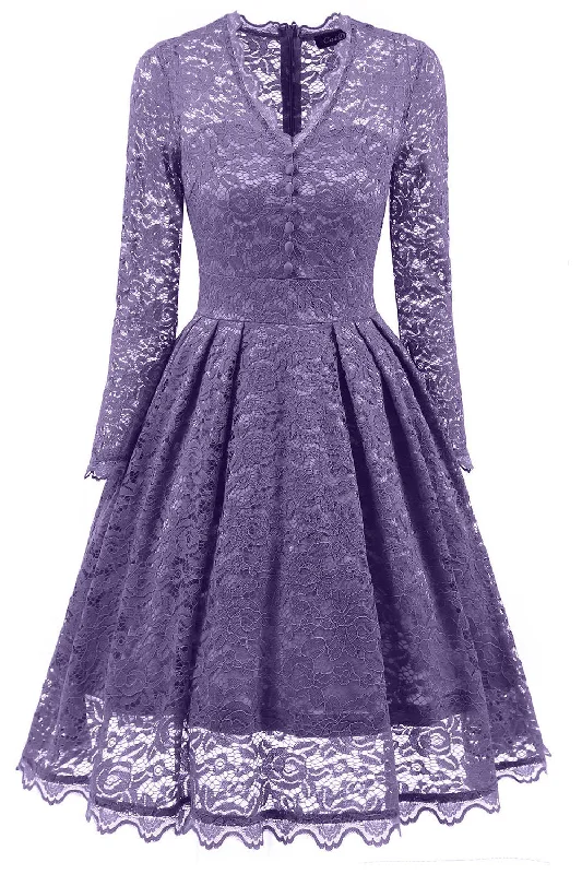 Sale Event Long Sleeves Lace Wisteria Party Dress