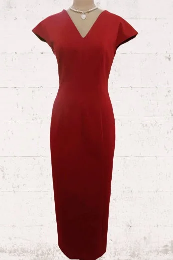 Limited Time V-Neck Long Mermaid Red Mother of the Bride Dress