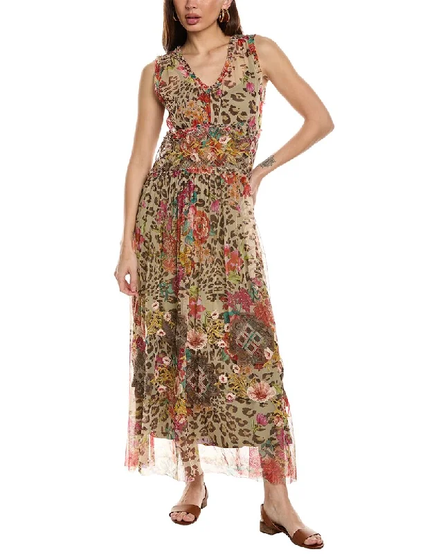 Stock Clearance Johnny Was Mazzy Boxy Shirred Dress