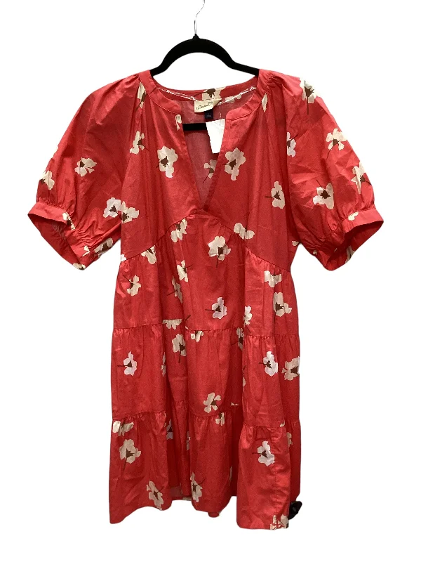 Daily Deals Peach Dress Casual Short Universal Thread, Size S