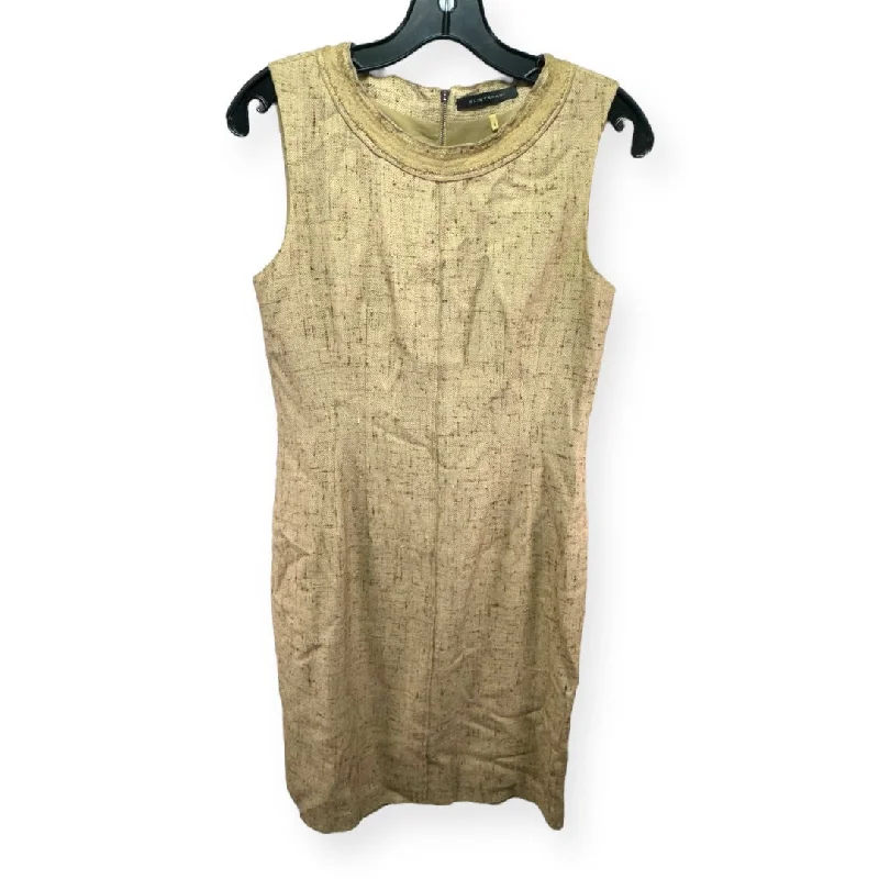 Steals and Deals Tan Dress Casual Midi Elie Tahari, Size 4