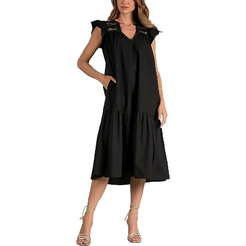 Price Drop Womens Ladder Lace Midi Midi Dress