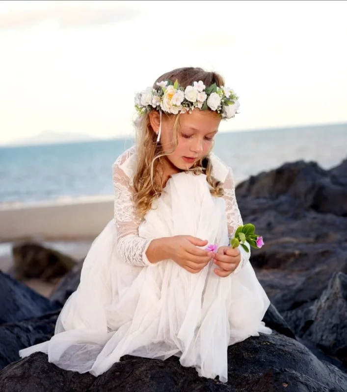 Quick Sale Juliette Cream Flower Girl Midi Dress