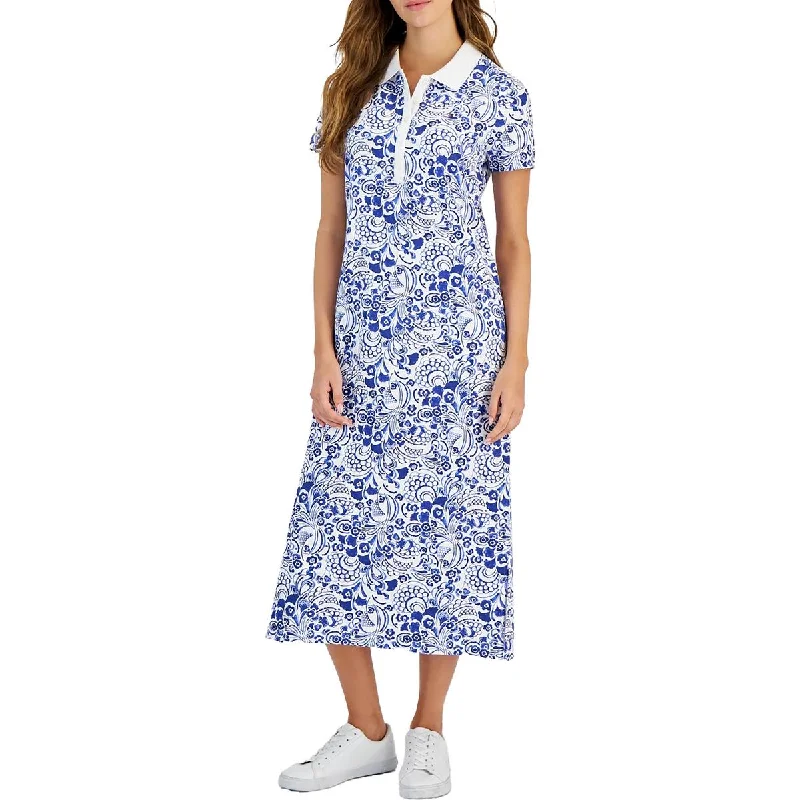 Huge Discounts Womens Floral Midi Shirtdress