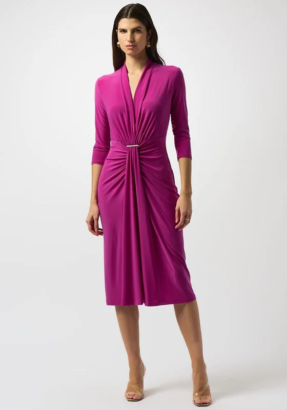 Seasonal Clearance Joseph Ribkoff Ruched Midi Dress, Purple