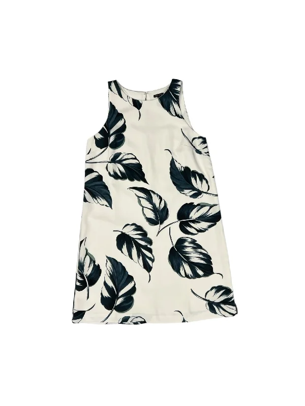 Price Smash Cream & Green Dress Party Midi Ann Taylor, Size 8