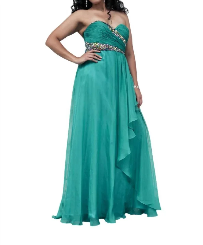 Best Bargains Asymmetrical Prom Dress In Green