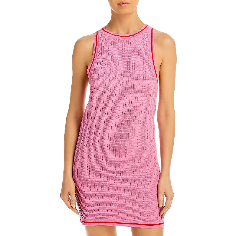 Final Markdown Womens Smocked Sleeveless Shift Dress