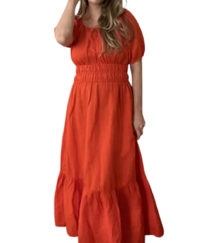 Deep Discounts Bea Maxi Dress In Hot Orange