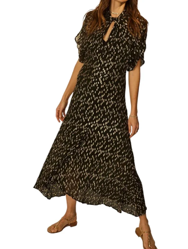 One-DAY Sale Tiffany Dress In Metallic Chiffon