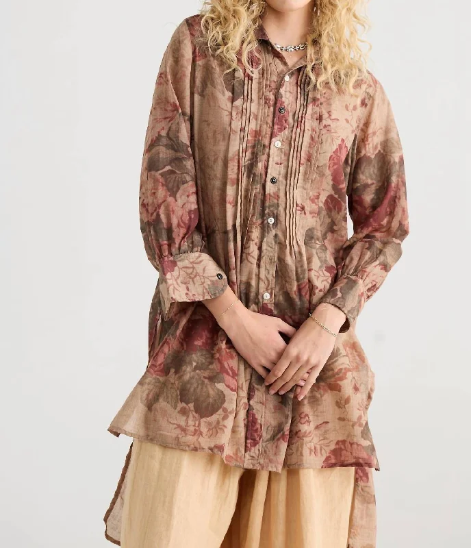 Act Now Annabelle Shirt Dress In Antique Rose