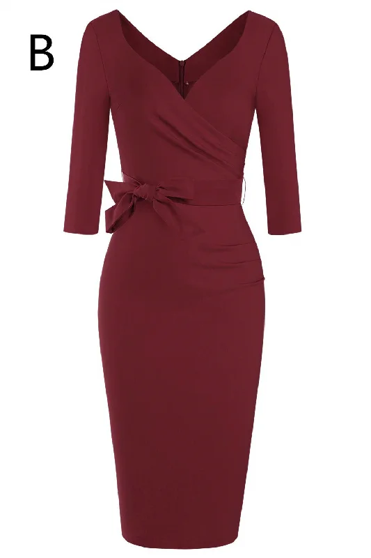 Mega Sale Long Sleeves Mermaid Burgundy Mother of the Bride Dress