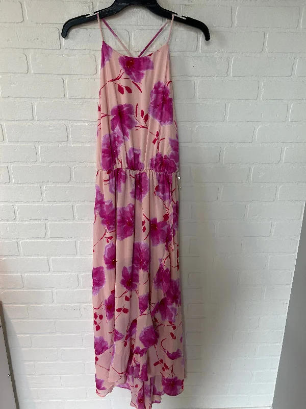 Hurry In Pink & Purple Dress Casual Maxi Lush, Size L
