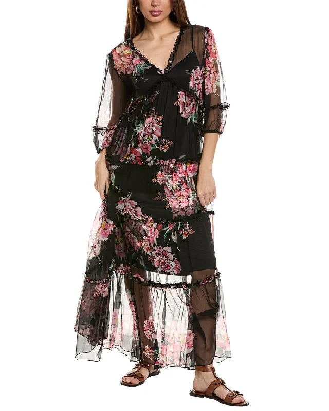 Great Deals Johnny Was Lizzy Ruffle Maxi Dress