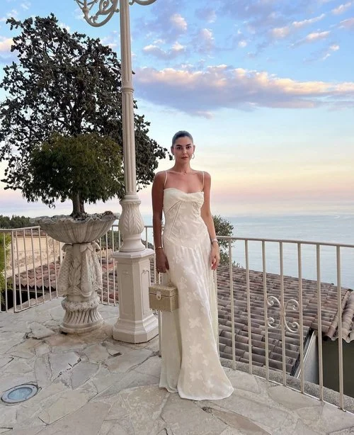 Special Buy Ivory Spaghetti Straps Elegant Long Party Dress, DP2189