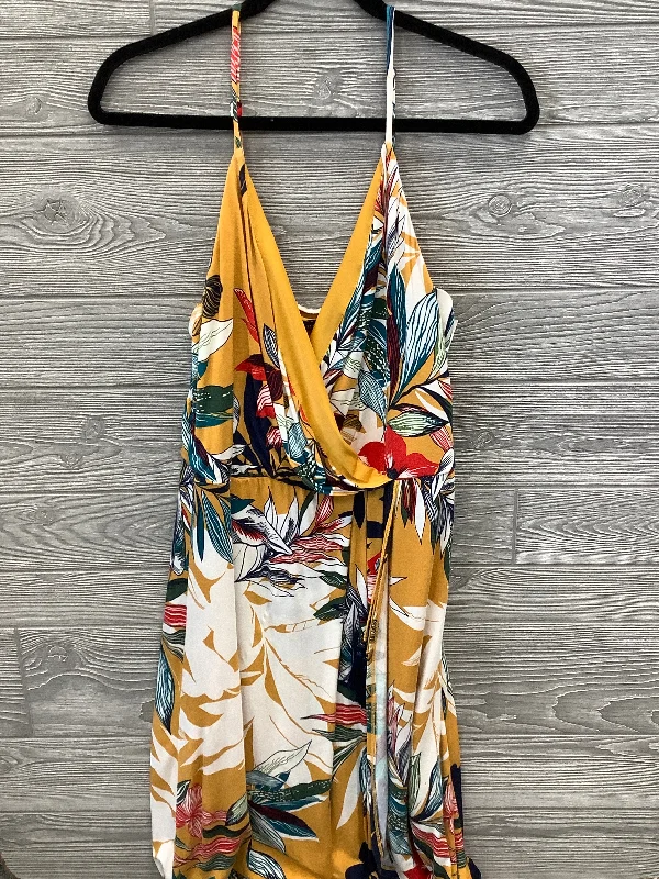 Online Specials Yellow Dress Casual Midi Luxology, Size L