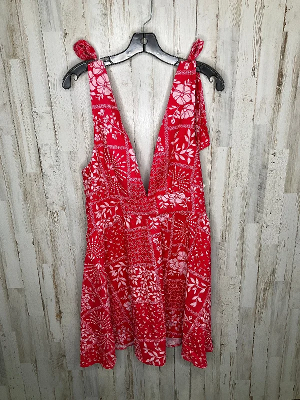 Exclusive Preview Red & White Dress Casual Midi House Of Harlow, Size M