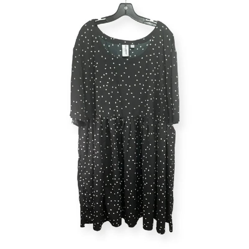 Deep Discounts Polkadot Pattern Dress Casual Short Collusion, Size 1x
