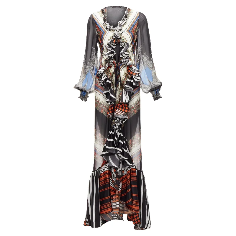 Anniversary Sale Givenchy Riccardo Tisci bandana sheer ruffle gown dress