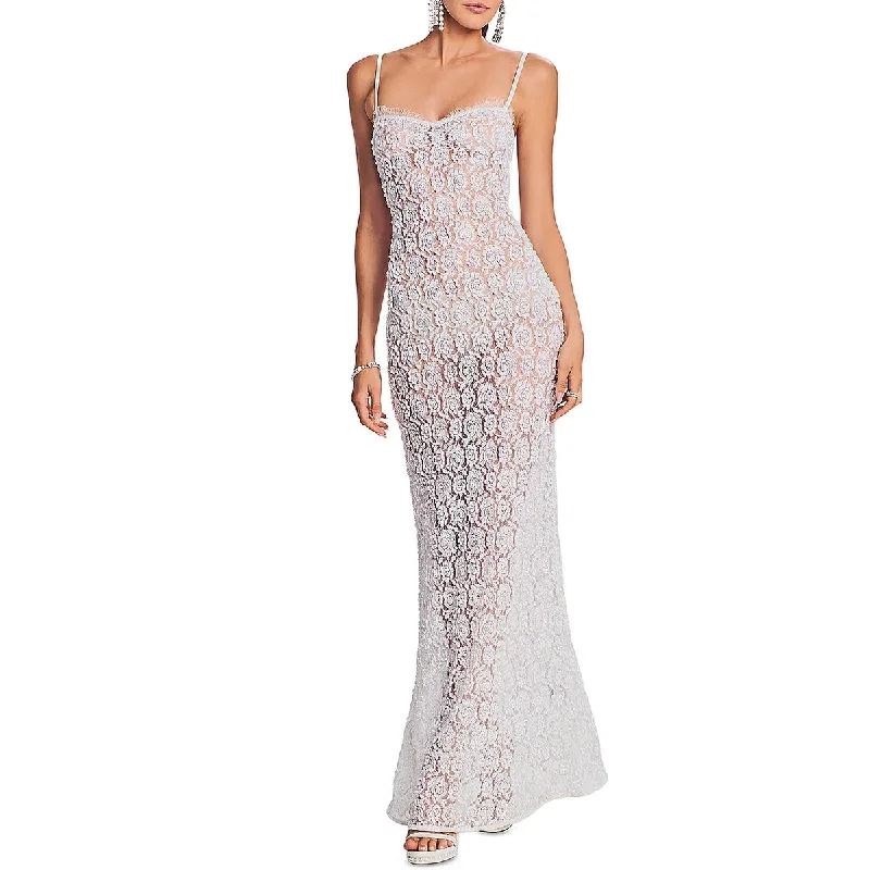 Amazing Deals Womens Lace Beaded Maxi Dress