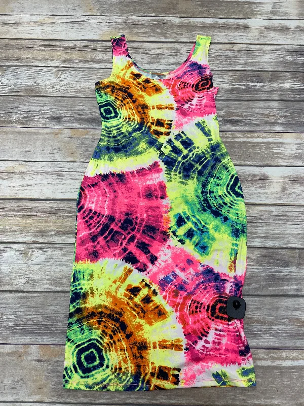 Low Prices Tie Dye Print Dress Casual Midi Cme, Size L