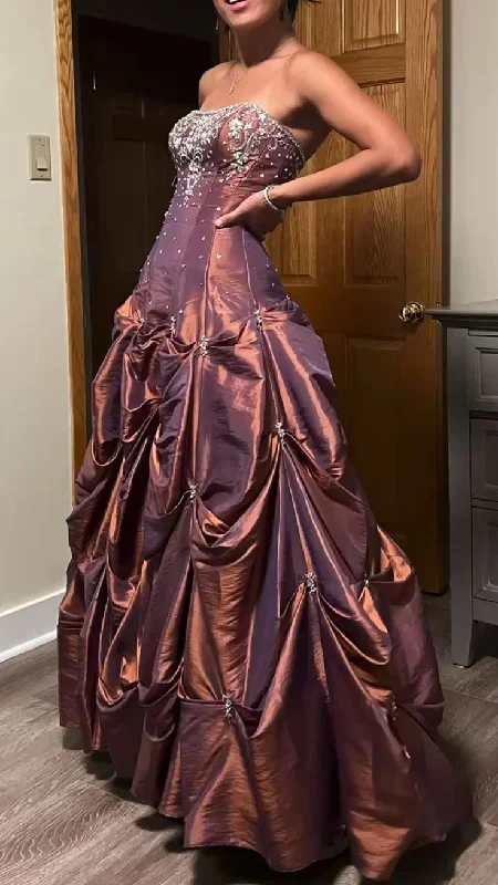 Great Deals Gorgeous Strapless A-Line Beading Vintage Long Prom Dress, DP2114