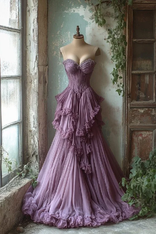 Warehouse Sale Dusty Purple Sweetheart A-Line Vintage Long Formal Evening Party Dress, DP4447 Warehouse Sale Dusty Purple Sweetheart A-Line Vintage Long Formal Evening Party Dress, DP4447