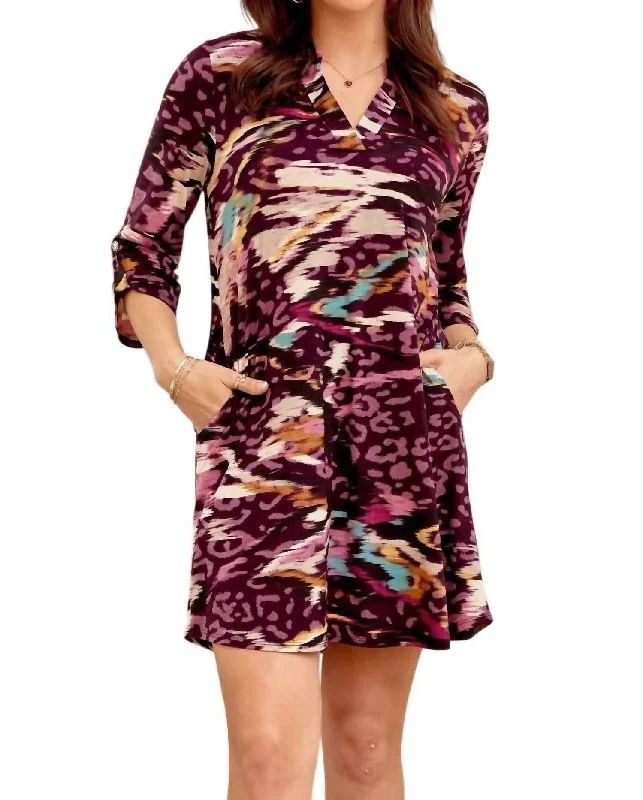 TIME-Limited Offer Lizzy Dress - Plus In Purple Multi